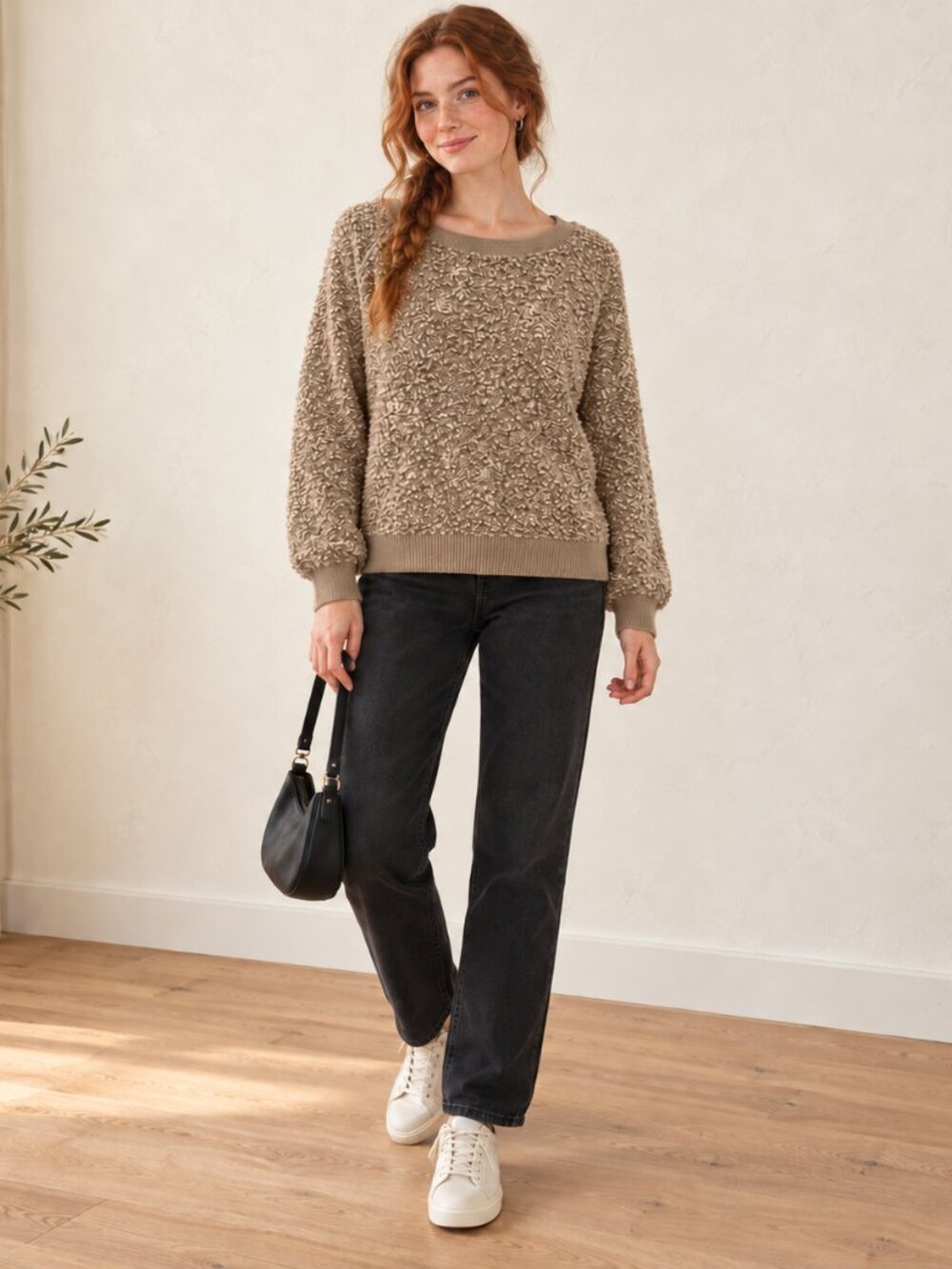 Poof New York salmon coloured sweater SZ M